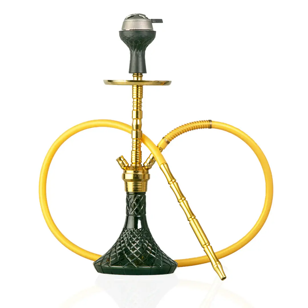 fighter hookah gold stem / black base