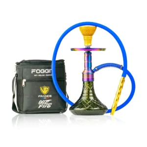 night fire hookah rainbow stem black base