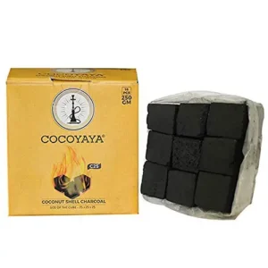 cocoyaya coconut hookah charcoal for hookah 250 gm (18 cubs)