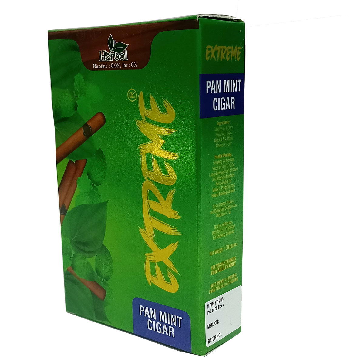 Extreme Herbal Pan Mint Cigar Hookah Flavour 50gm - Image 2
